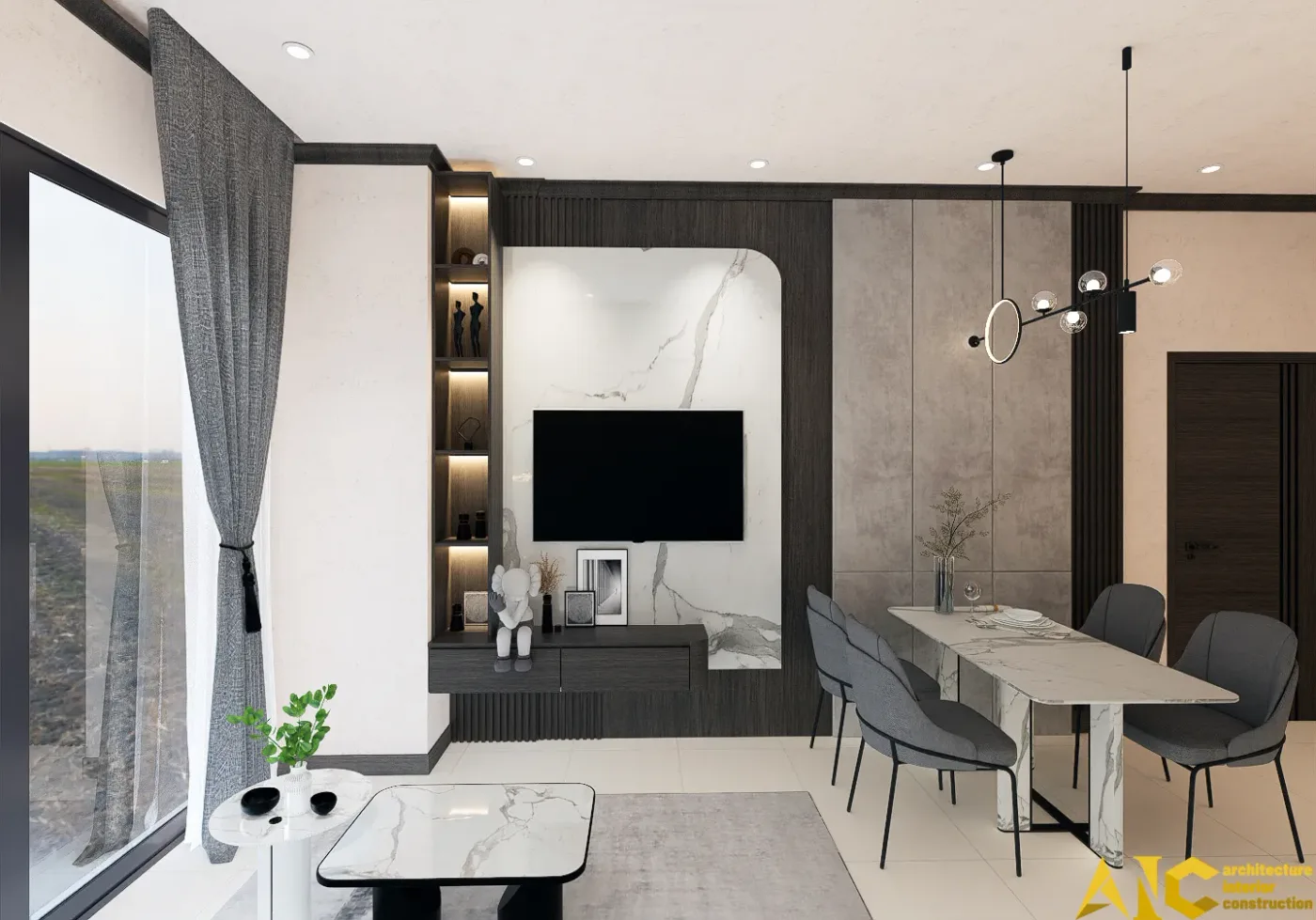 Thiết kế thi công căn hộ 2 phòng ngủ