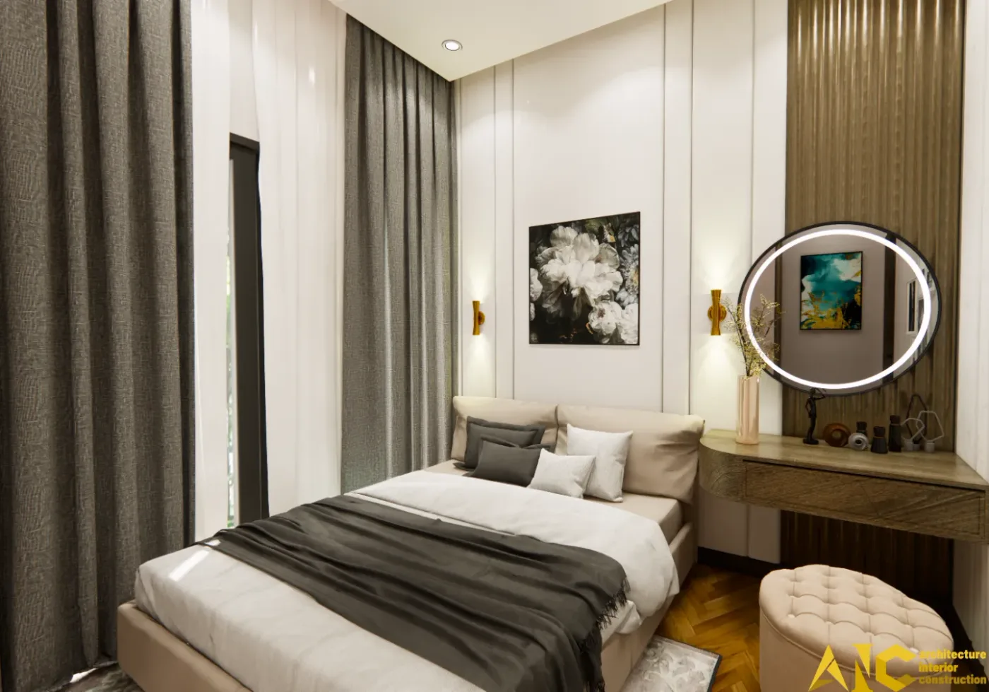 Thiết kế thi công căn hộ 2 phòng ngủ