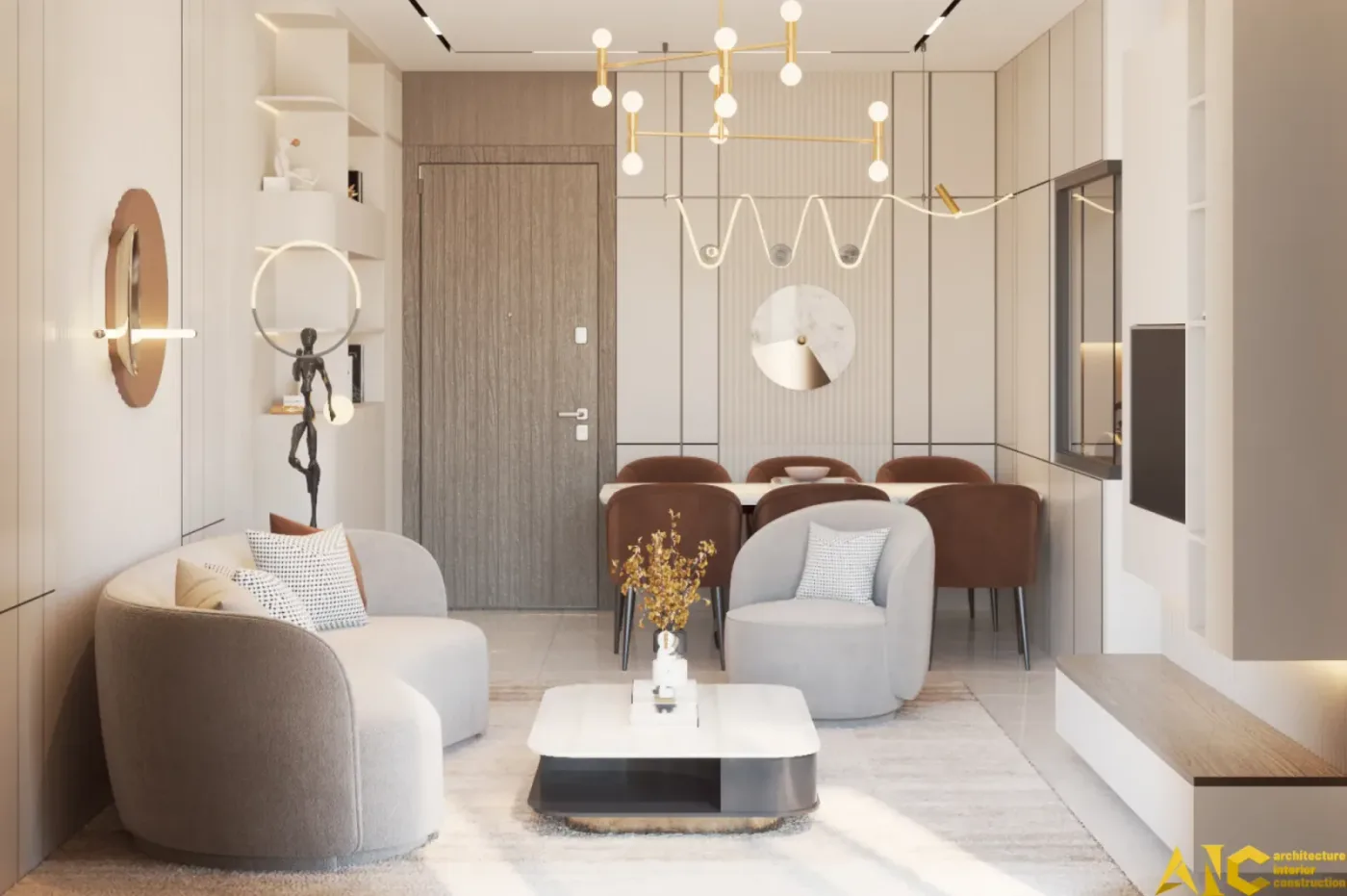 Thiết kế thi công căn hộ 3 phòng ngủ