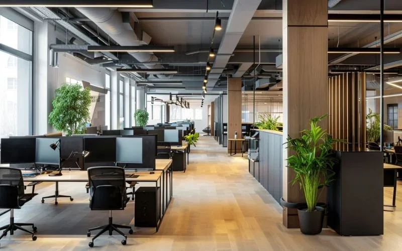 Không gian tiện ích chung sạch đẹp trong văn phòng cho thuê