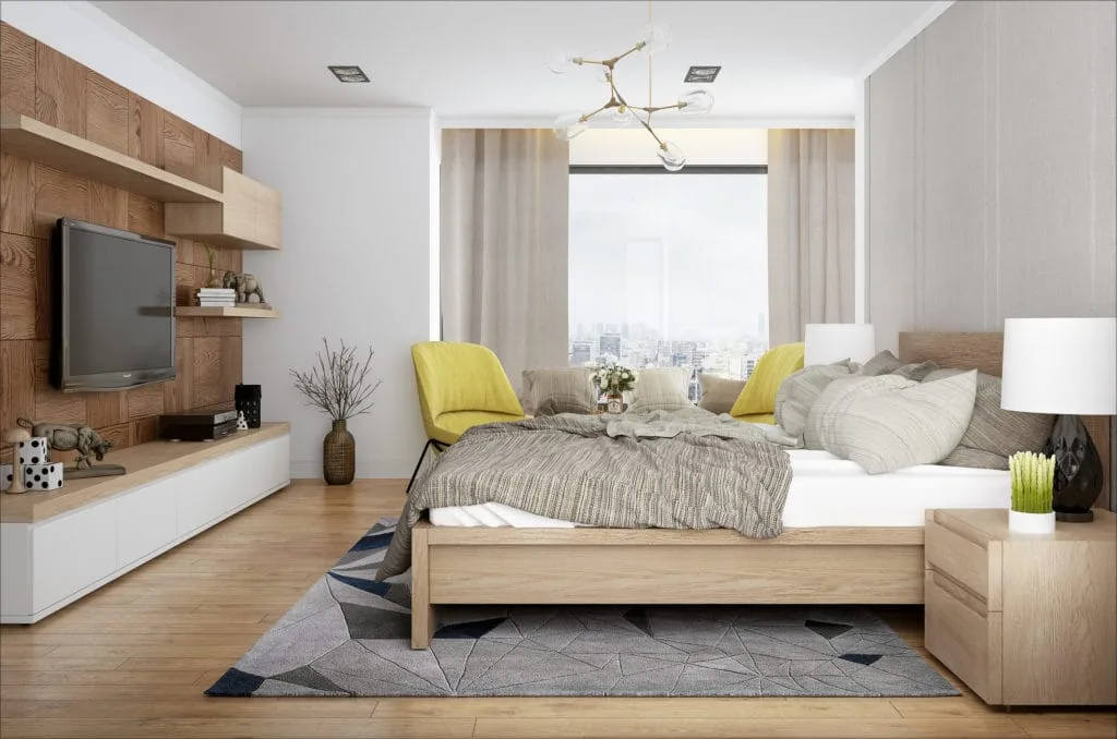 Căn hộ studio tông sáng, bố trí gọn gàng và nhiều ánh sáng