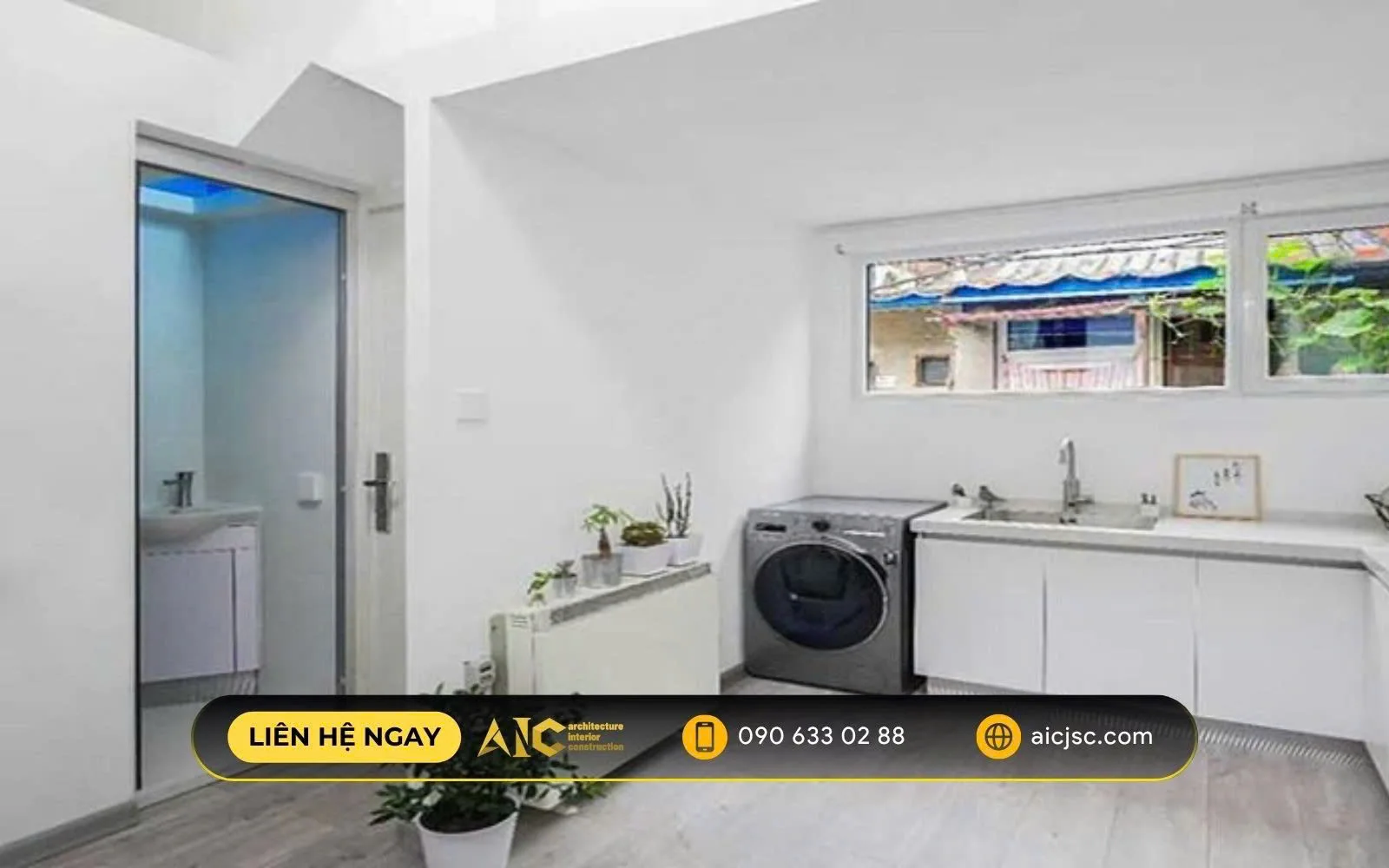 Không gian bếp bố trí hợp lý, tách biệt khu vệ sinh