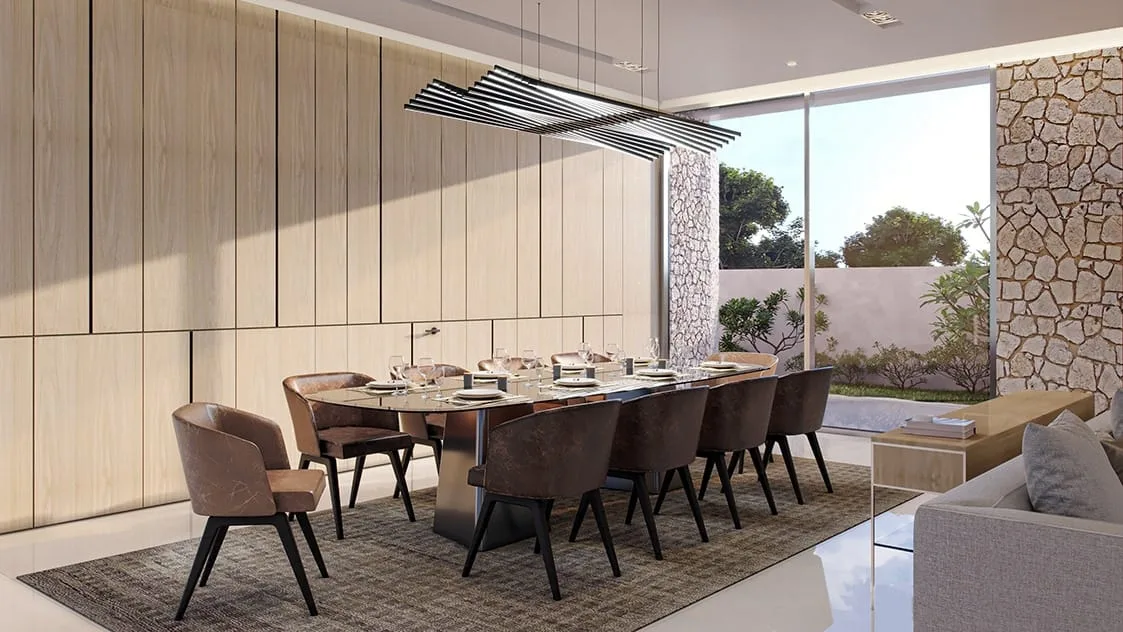 Nội thất biệt thự cổ điển với đèn chùm và trang trí cầu kỳ, sang trọng