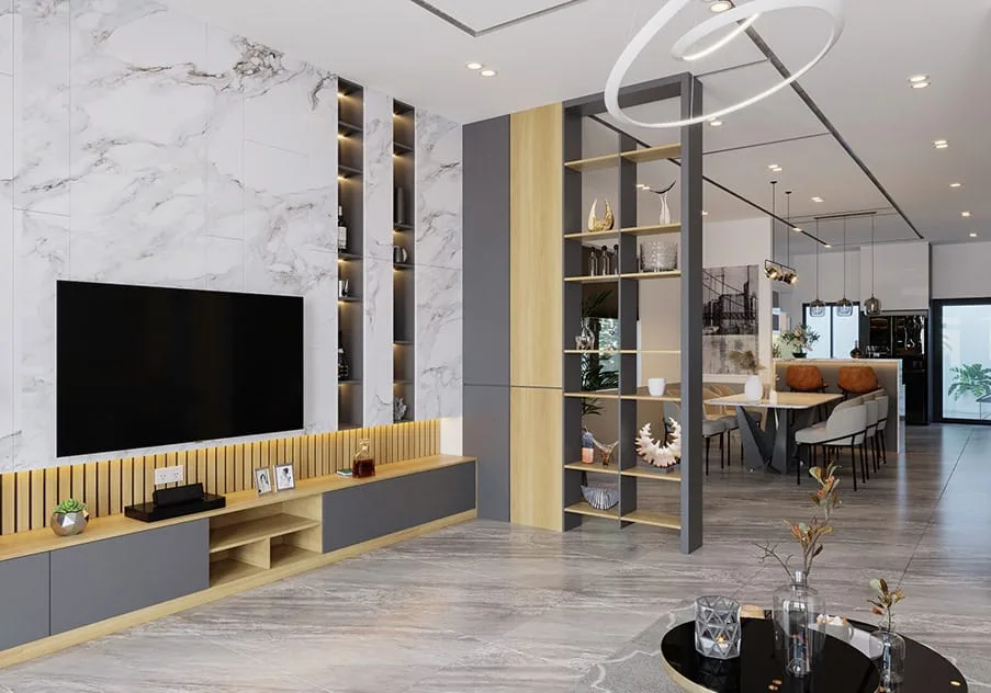 Nhà phố hiện đại tại Vạn Phúc City với mặt tiền kính lớn đón sáng