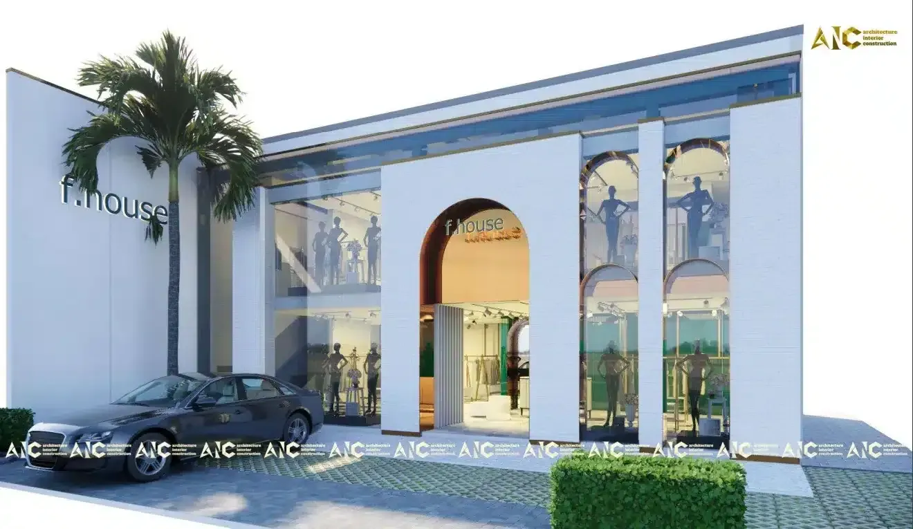 Mặt tiền showroom do AIC thiết kế thi công