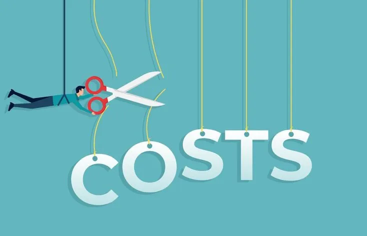 VAN PHONG XANH GIAI PHAP NANG CAO HIEU SUAT VA SUC KHOE NHAN VIEN . Cost reduction cost efficiency and cost savings flat vector illustration