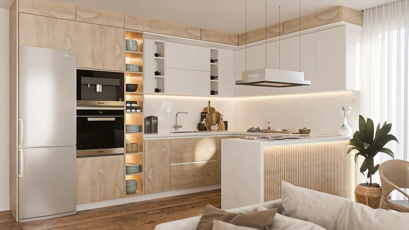Căn hộ 50m2 tông màu sáng tạo cảm giác rộng rãi