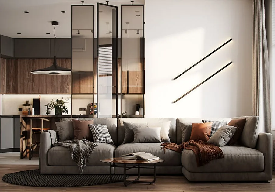 Bếp với hệ tủ kín liền mạch, thiết bị âm tích hợp gọn gàng