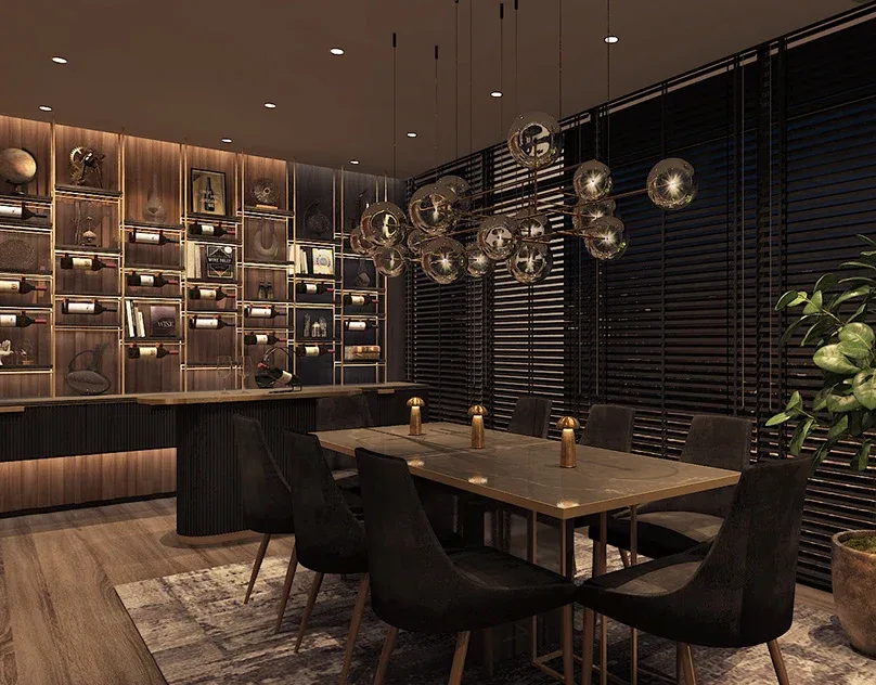 Khu vực phòng ăn riêng tư và lounge trong nhà hàng