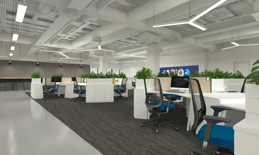 Khu vực cộng đồng và pantry trong văn phòng co-working