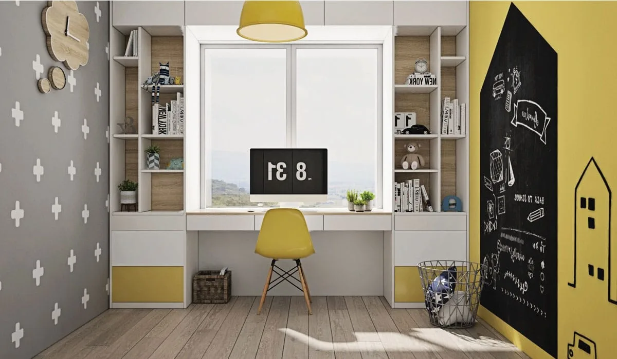 Bàn làm việc tại nhà kết hợp cây xanh tạo cảm hứng