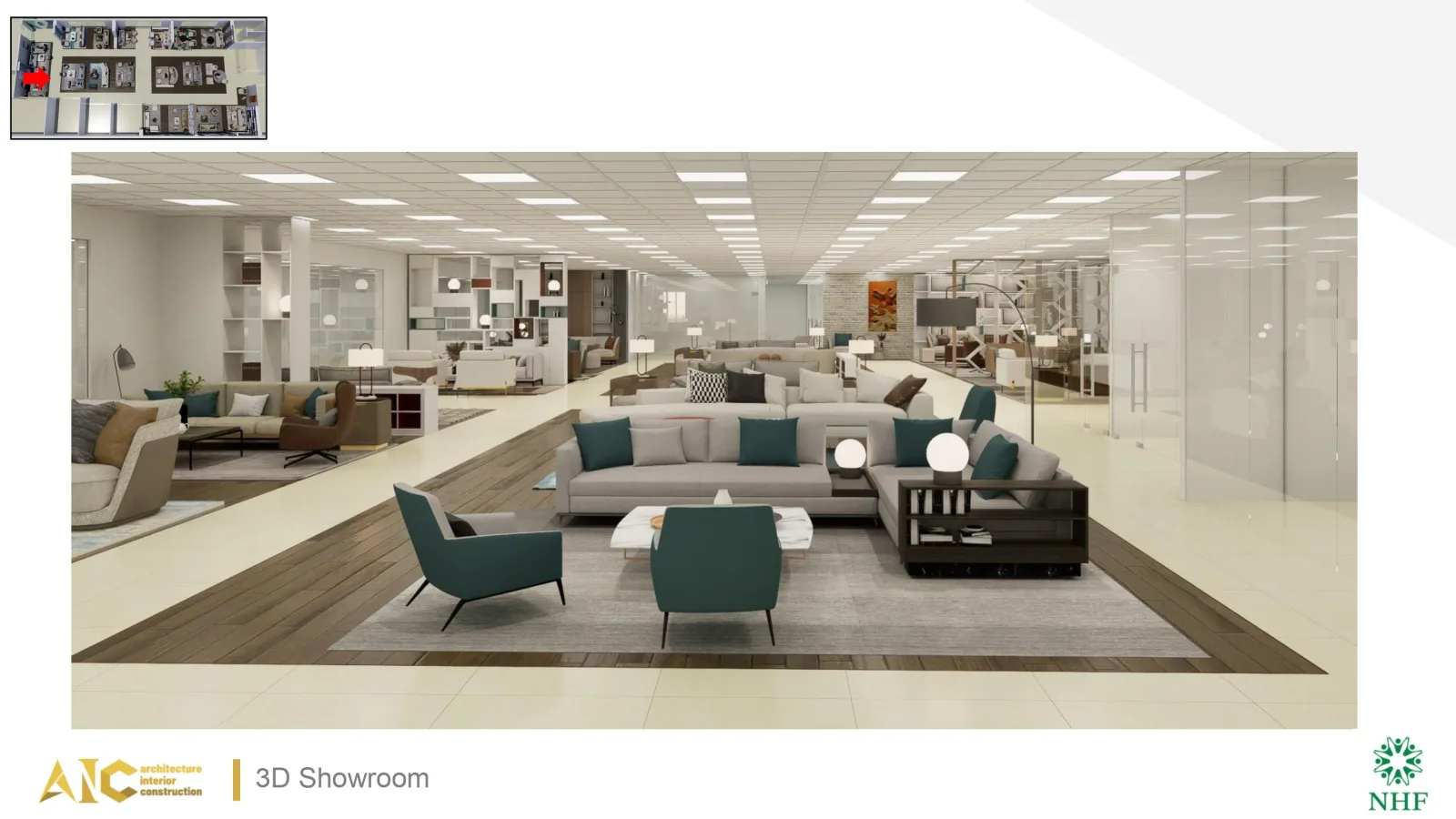 Thiết kế thi công showroom nội thất Nhân Hoàng