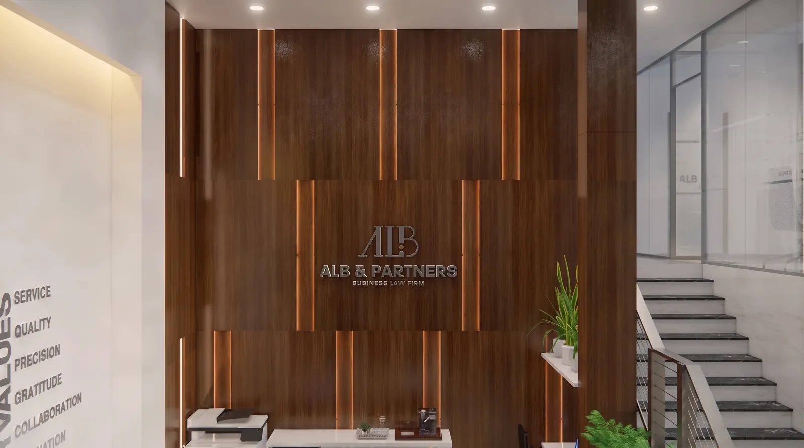 Thiết kế văn phòng trọn gói ALB - Quận Bình Thạnh — phối cảnh thiết kế 3D 1