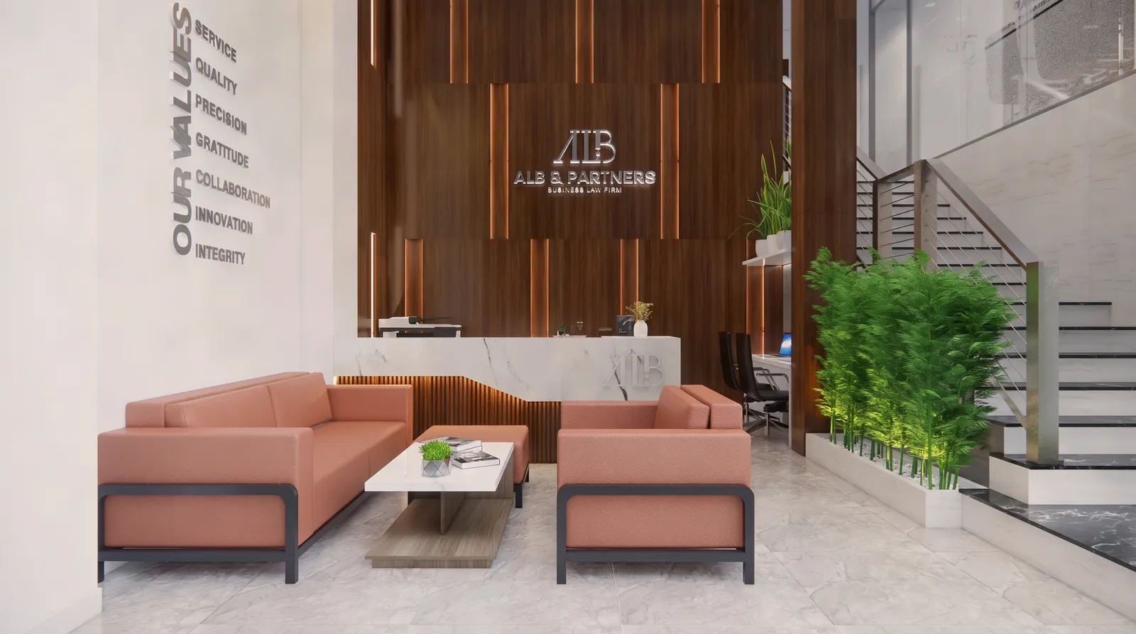 Thiết kế văn phòng trọn gói ALB - Quận Bình Thạnh — phối cảnh thiết kế 3D 4