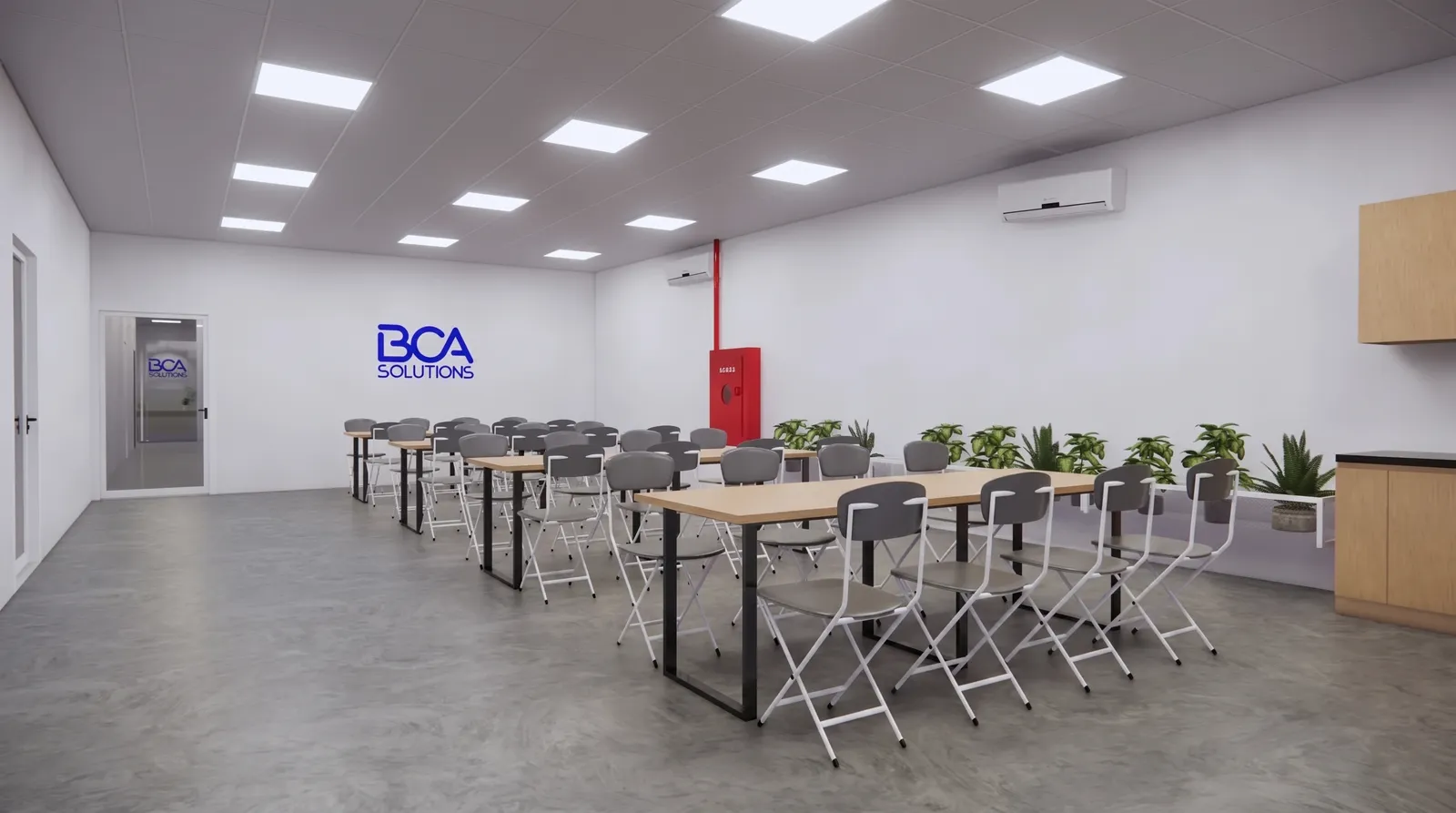 Thi công Kho kết hợp Văn phòng BCA Solutions — phối cảnh thiết kế 3D 4