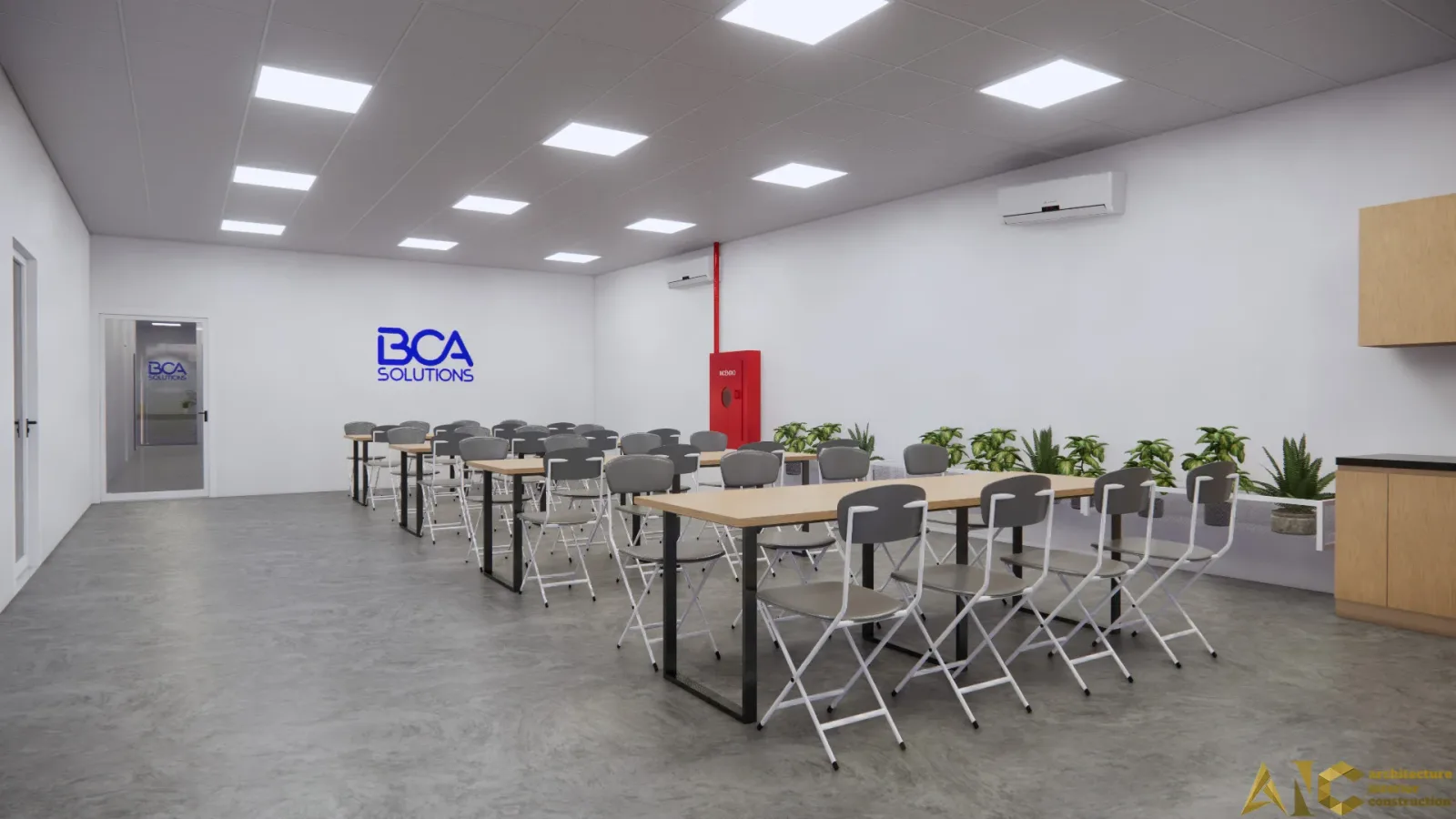 Thi công Kho kết hợp Văn phòng BCA Solutions — phối cảnh thiết kế 3D 7