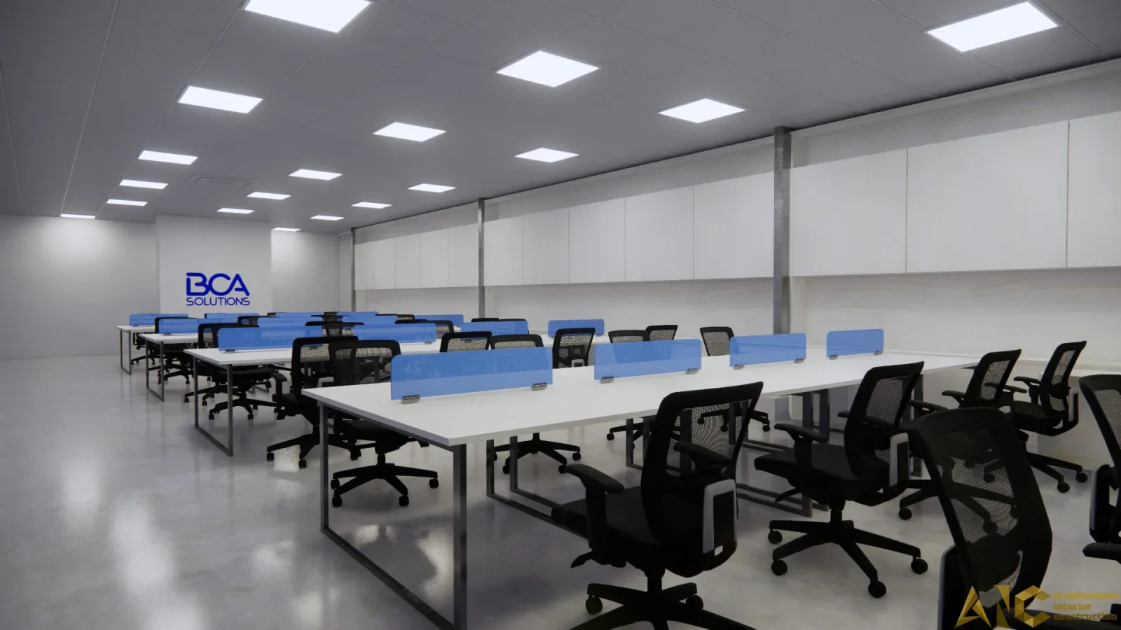 Thi công Kho kết hợp Văn phòng BCA Solutions — phối cảnh thiết kế 3D 10