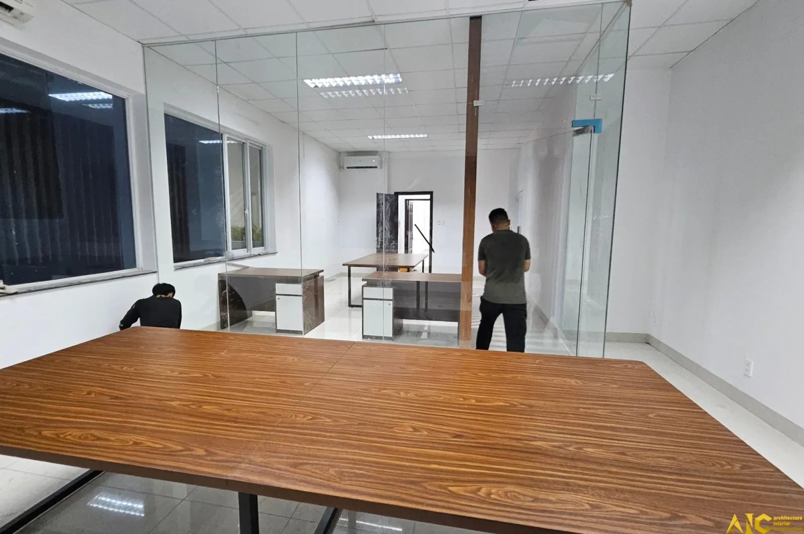 Thiết Kế & Thi Công Nội Thất Văn Phòng Bê Tông Rạch Chiếc — phối cảnh thiết kế 3D 10
