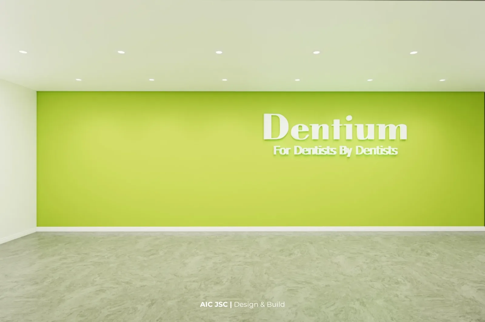 Thiết kế & Thi công Văn phòng Dentium Vietnam — phối cảnh thiết kế 3D 1