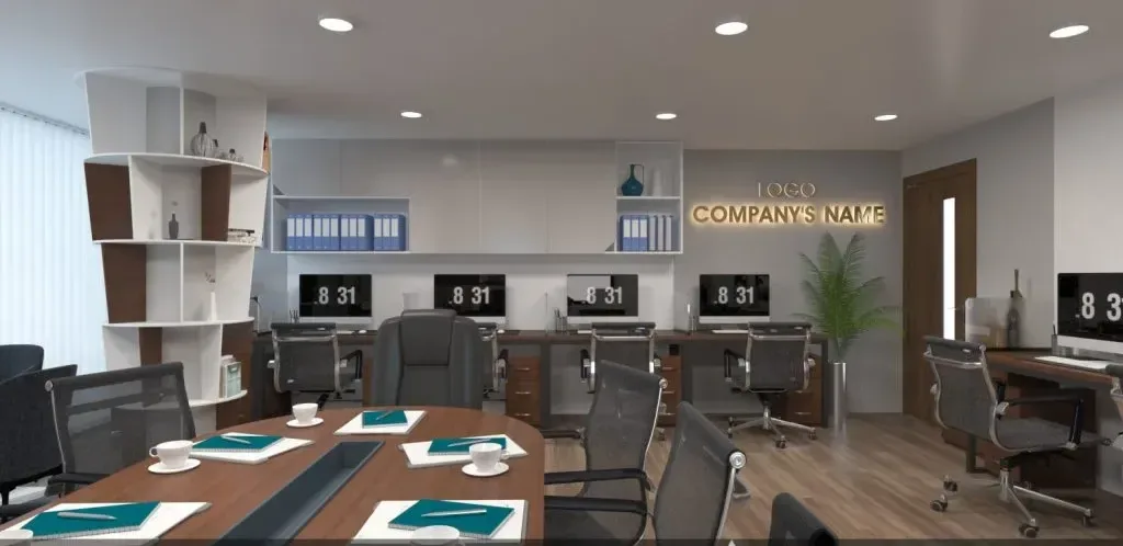 Thiết kế & Thi công Văn phòng Nam Việt — phối cảnh thiết kế 3D 5