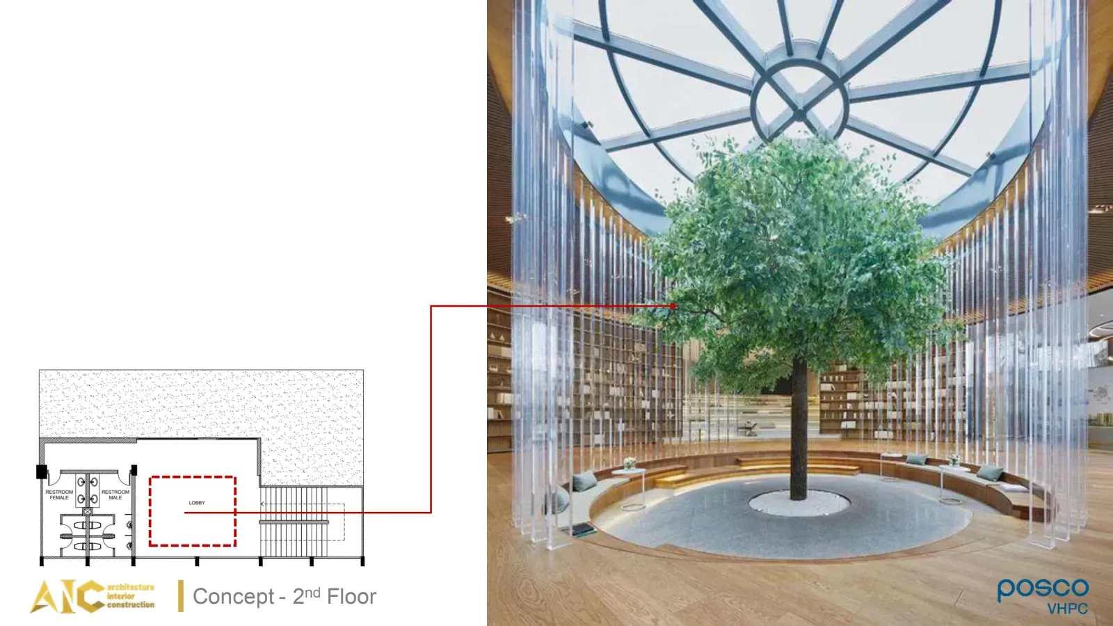 Thiết Kế & Thi Công Văn Phòng POSCO Việt Nam — phối cảnh thiết kế 3D 2