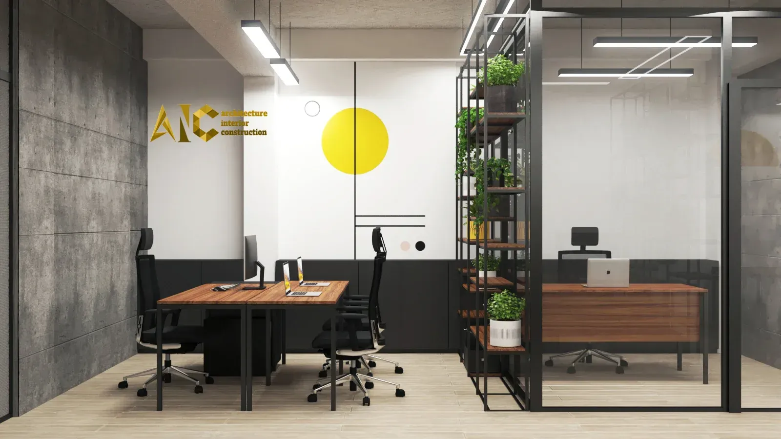 Thiết kế & Thi công Văn phòng Sao Mai Tây Thạnh — phối cảnh thiết kế 3D 4