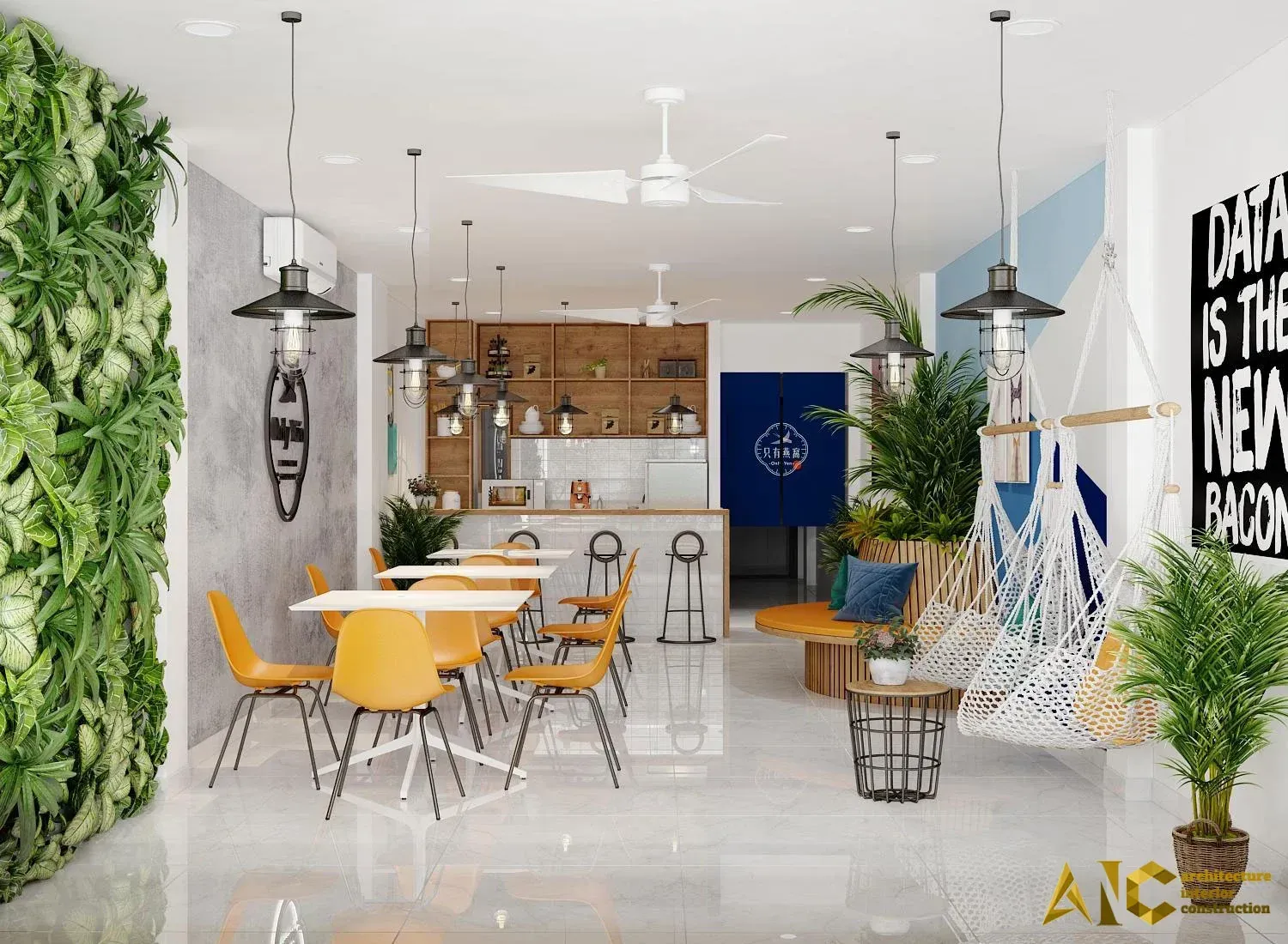Thiết kế & Thi công Văn phòng Shop Yến — phối cảnh thiết kế 3D 2