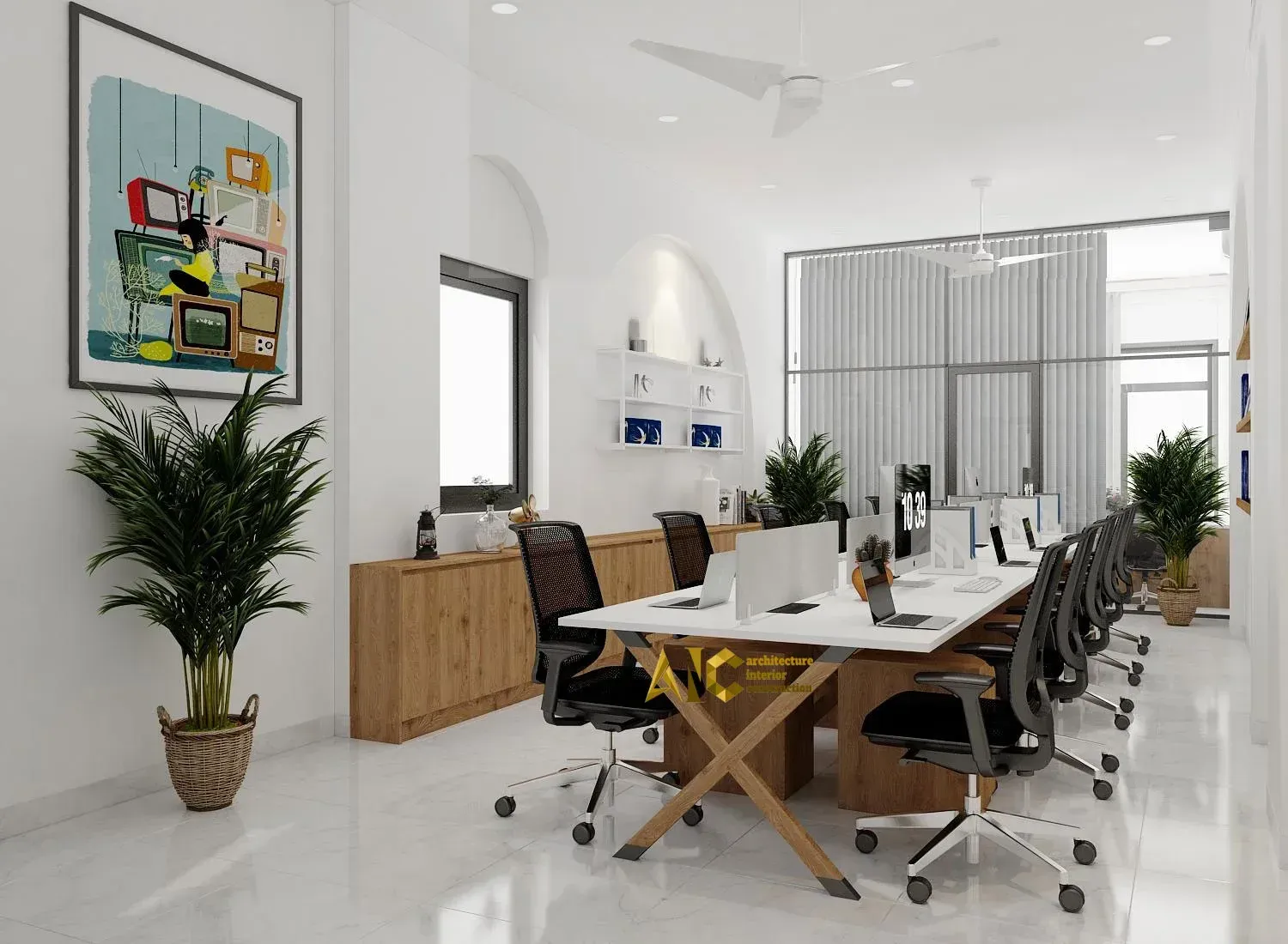 Thiết kế & Thi công Văn phòng Shop Yến — phối cảnh thiết kế 3D 6