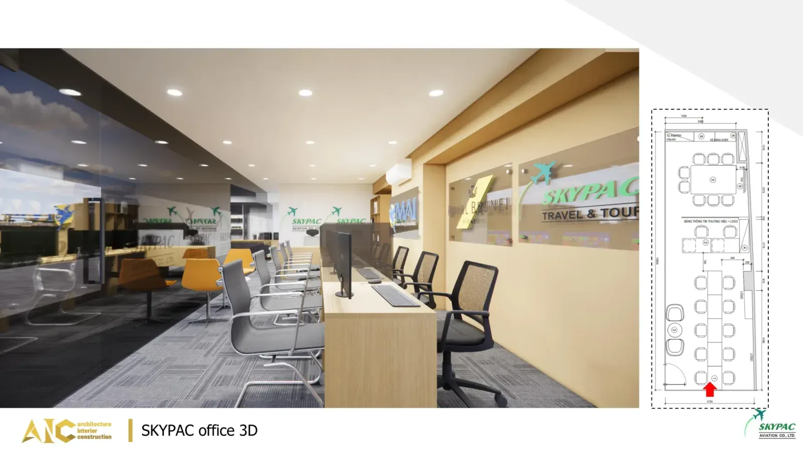 Thiết kế & Thi công Nội thất Văn phòng Skypac — ảnh 2