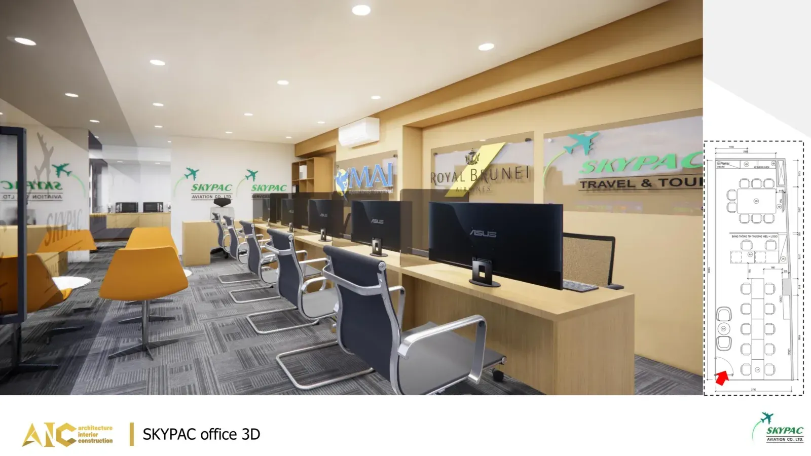Thiết kế & Thi công Nội thất Văn phòng Skypac — ảnh 3