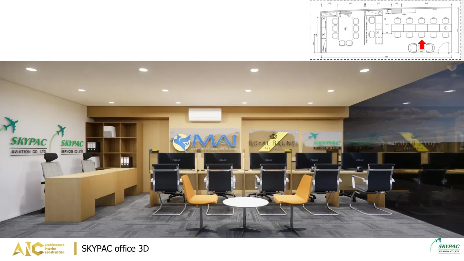 Thiết kế & Thi công Nội thất Văn phòng Skypac — ảnh 1