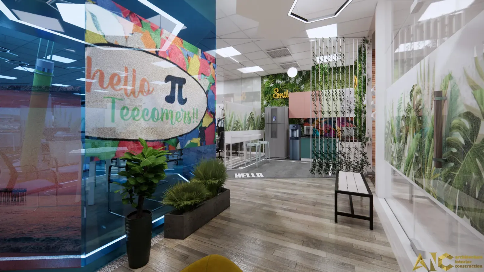 Thiết kế & thi công văn phòng Teecom — phối cảnh thiết kế 3D 2