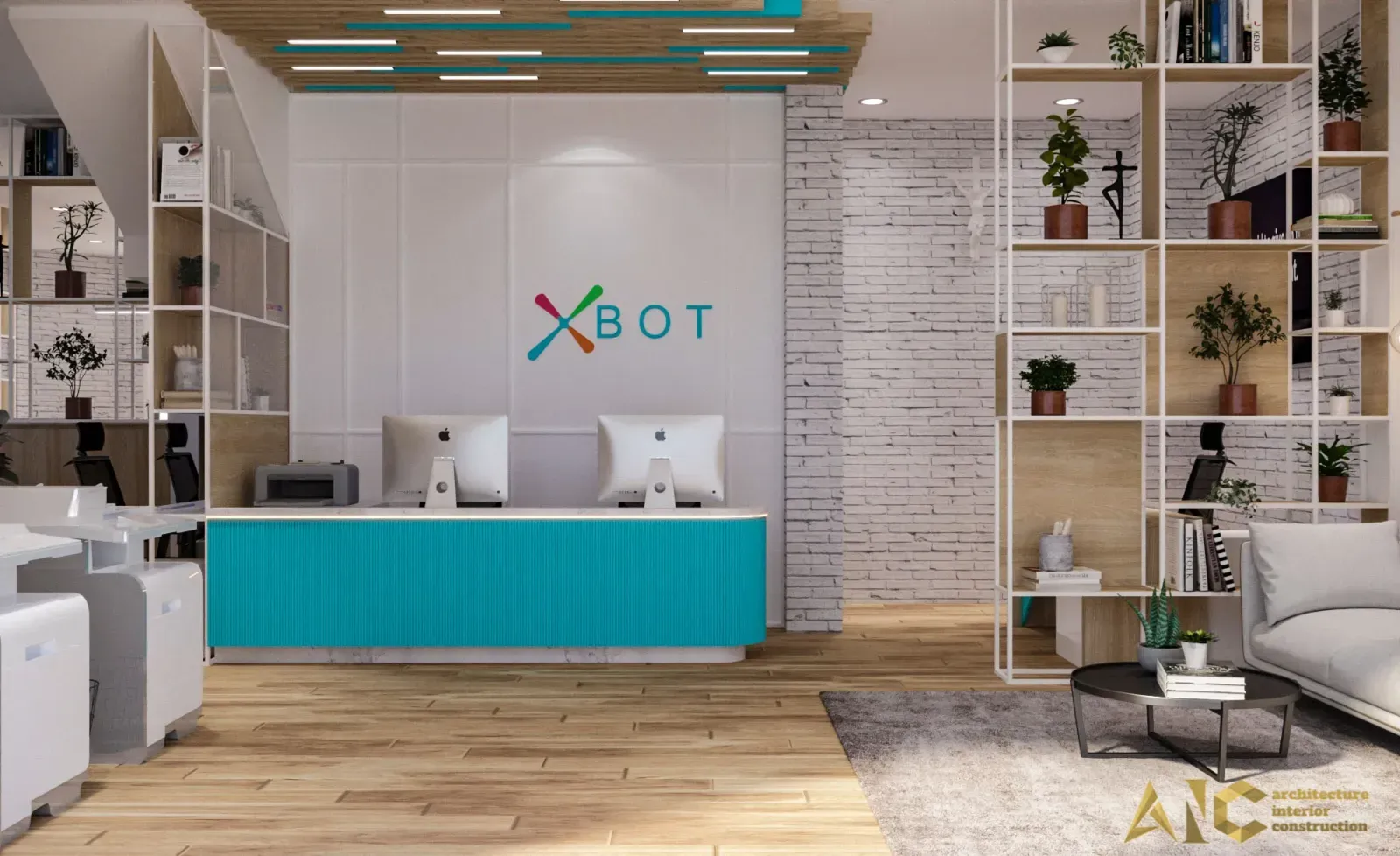Thiết kế và thi công văn phòng XBOT — phối cảnh thiết kế 3D 2